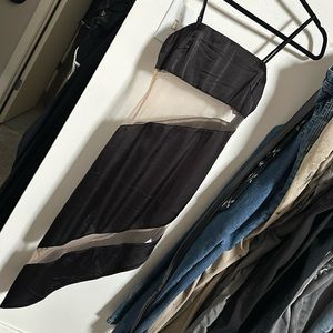 Forever 21 bodycon mesh and black satin asymmetrical dress